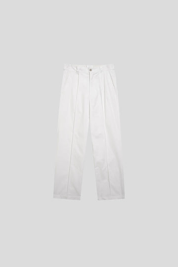 Combed Cotton Straight Pants - Tailored Fit for Sharp Silhouette