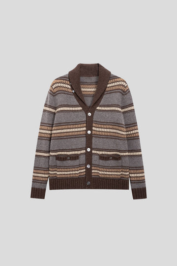 Striped Wool-Blend Cardigan