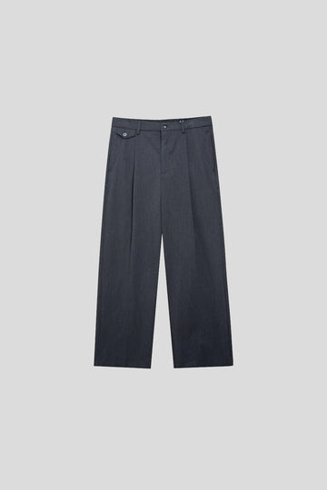 High-Quality Straight-Leg Trousers with No Hem Stitching Design