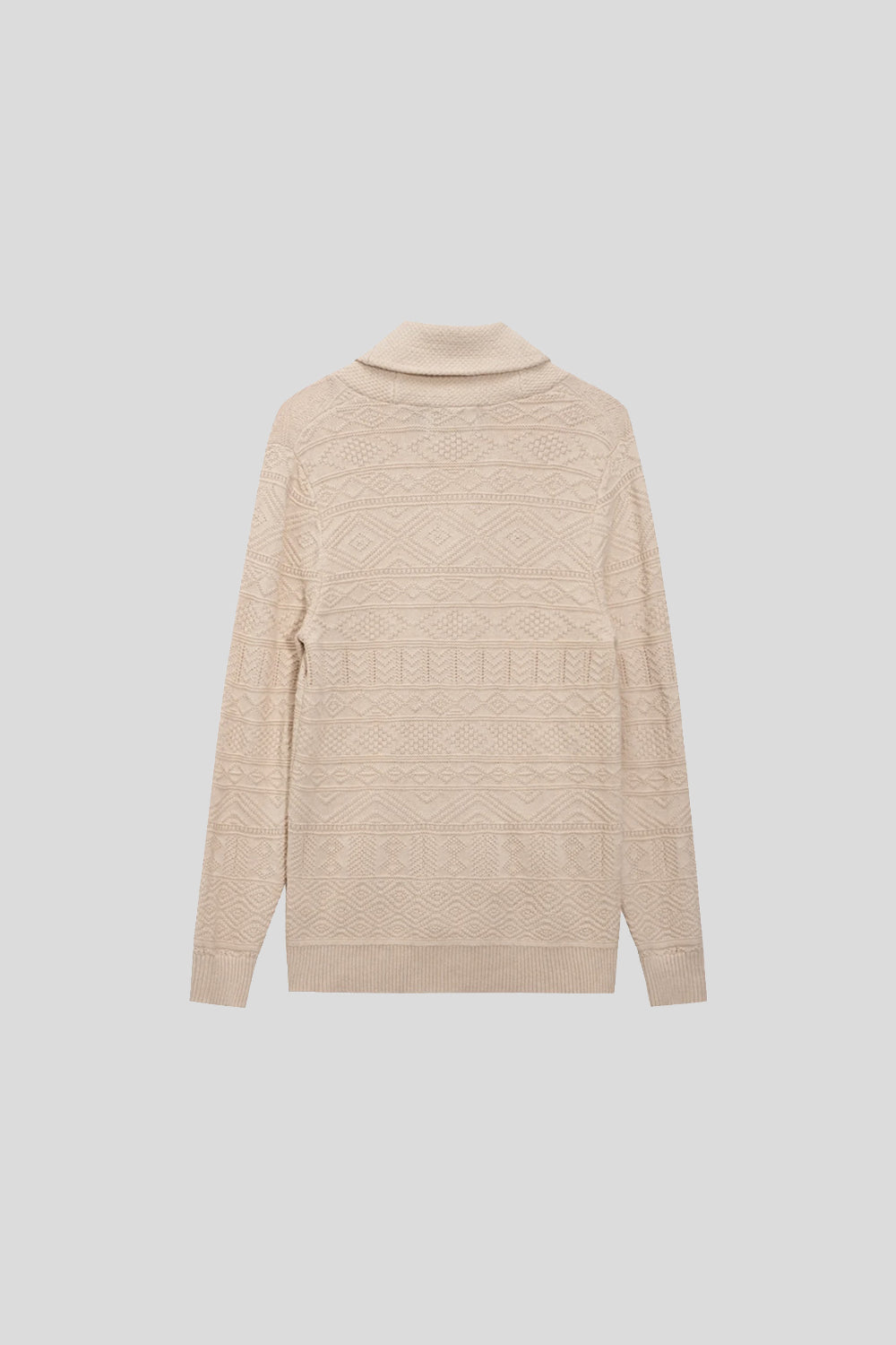 Cotton-Wool Shawl-Collar Cardigan