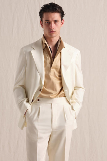 Premium 120S High-Count Worsted Pure Wool Suit Set for Men - Custom Half Canvas Formal Attire, Perfect for Groom & Wedding Events