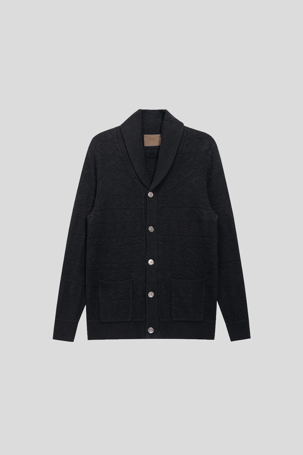 Cotton-Wool Shawl-Collar Cardigan