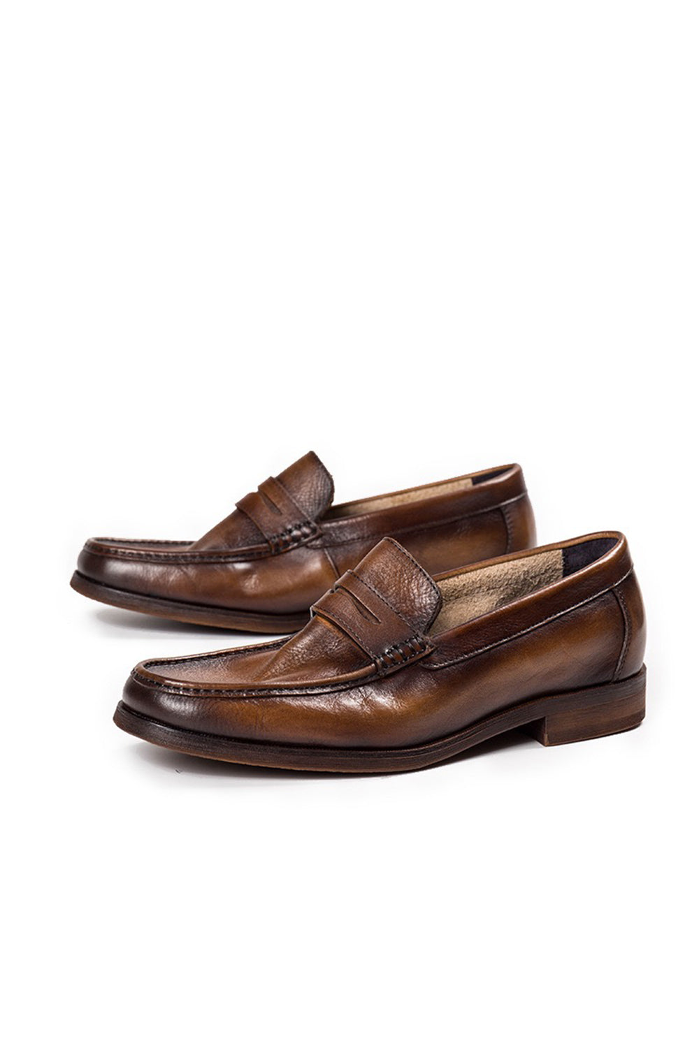 Vintage Top-Grain Leather Low-Top Loafers