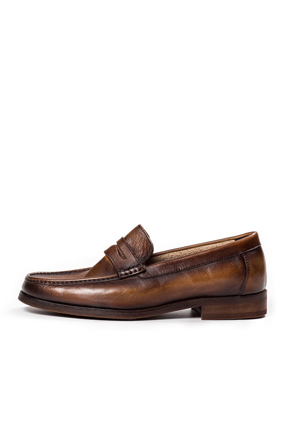 Vintage Top-Grain Leather Low-Top Loafers