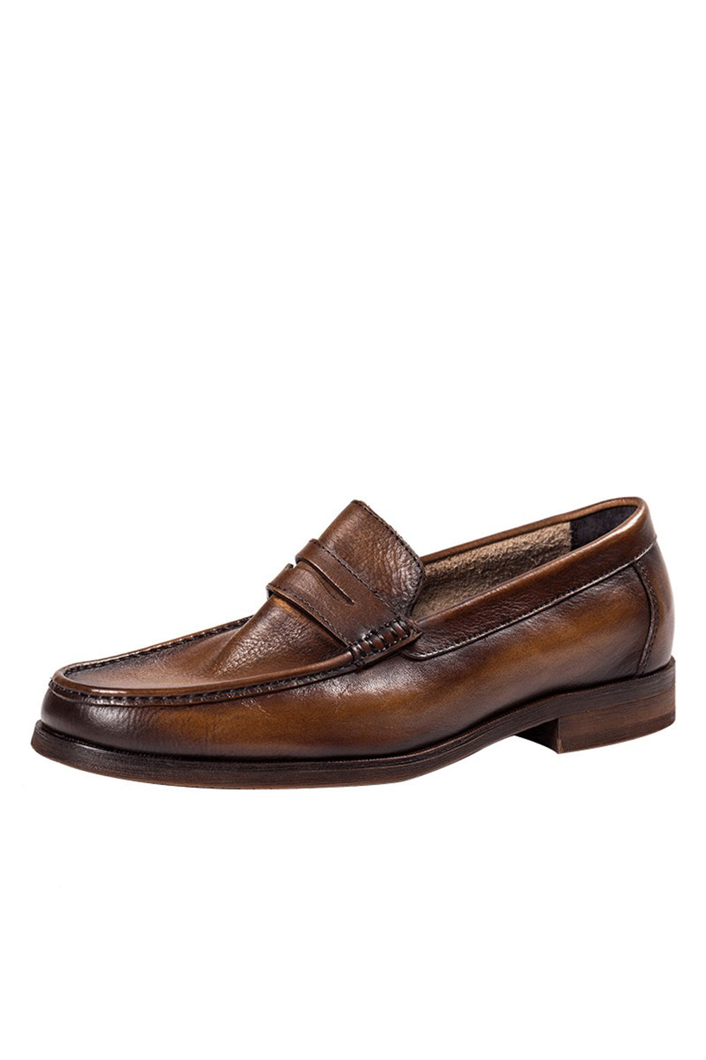 Vintage Top-Grain Leather Low-Top Loafers