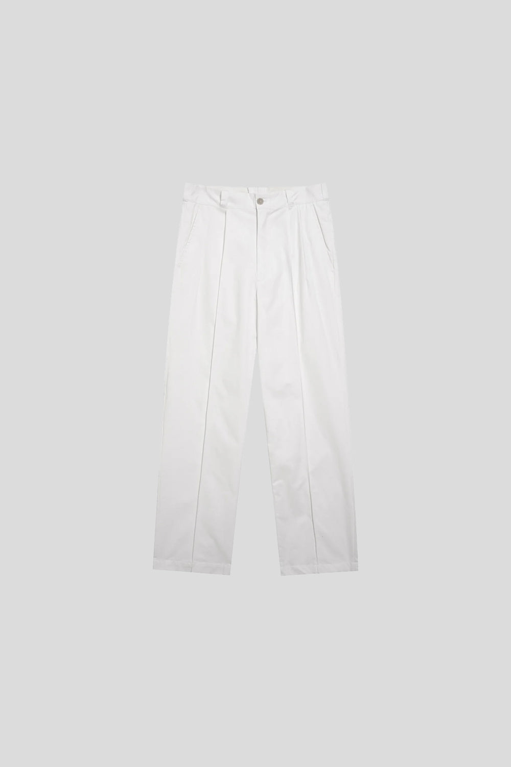 Combed Cotton Straight Pants - Tailored Fit for Sharp Silhouette
