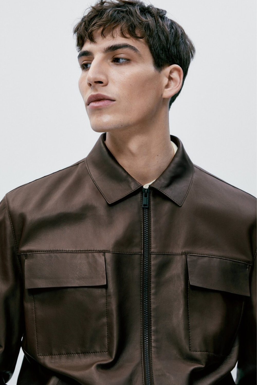 Men's Genuine Leather Bomber Jacket