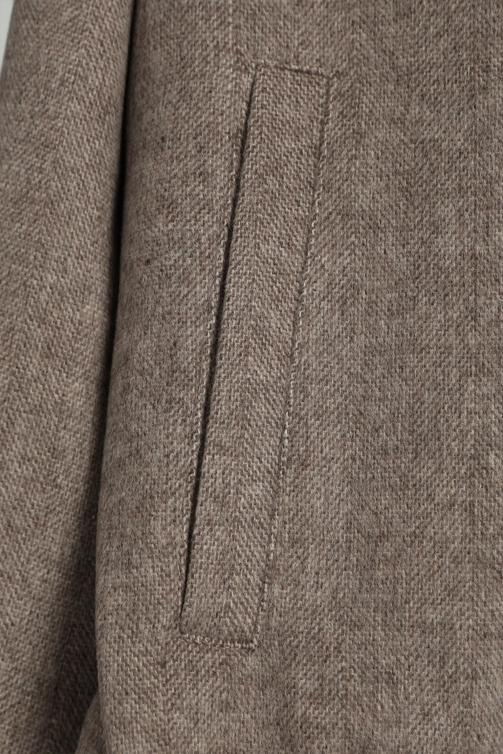 Wool Blend Herringbone Collar Jacket