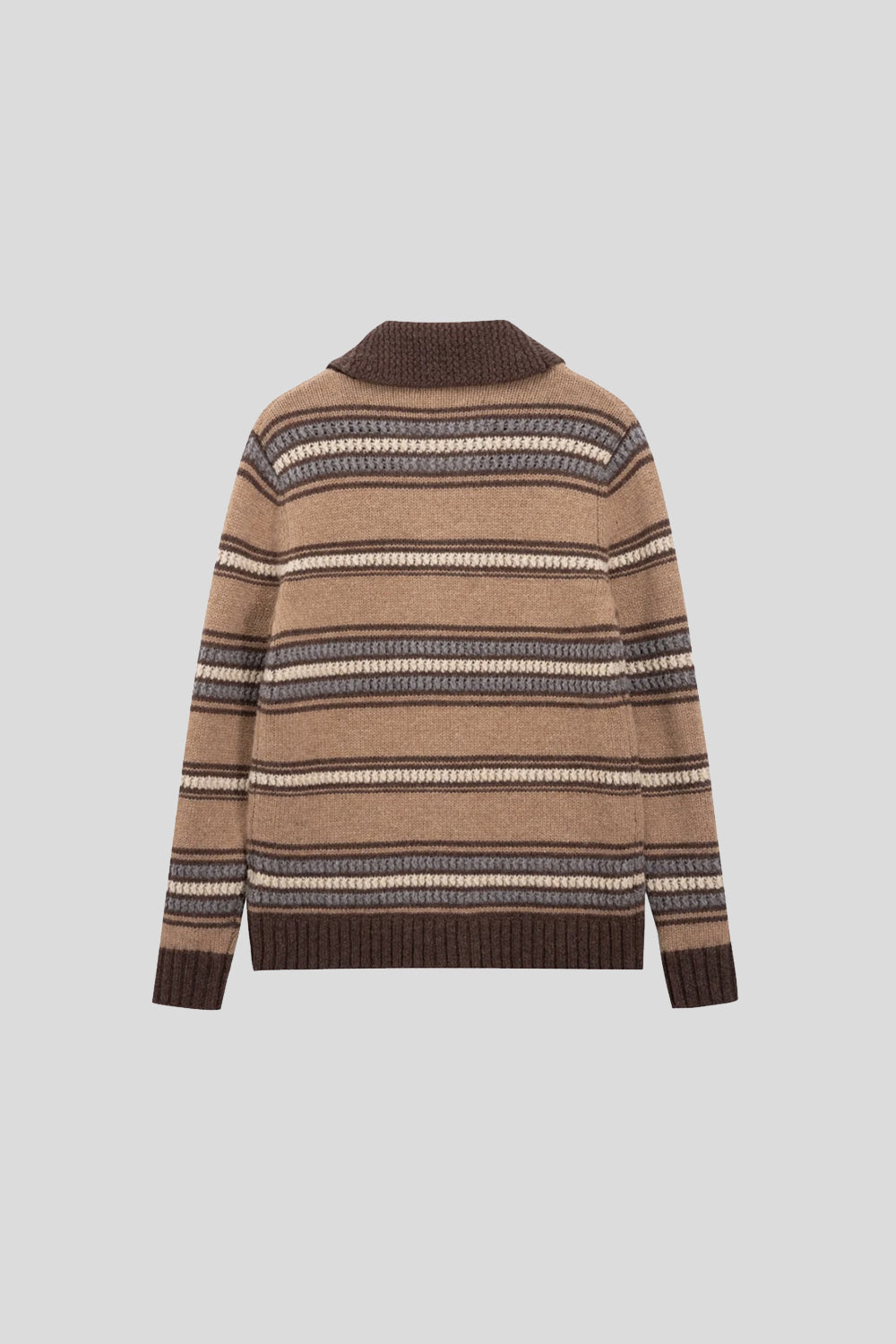 Striped Wool-Blend Cardigan