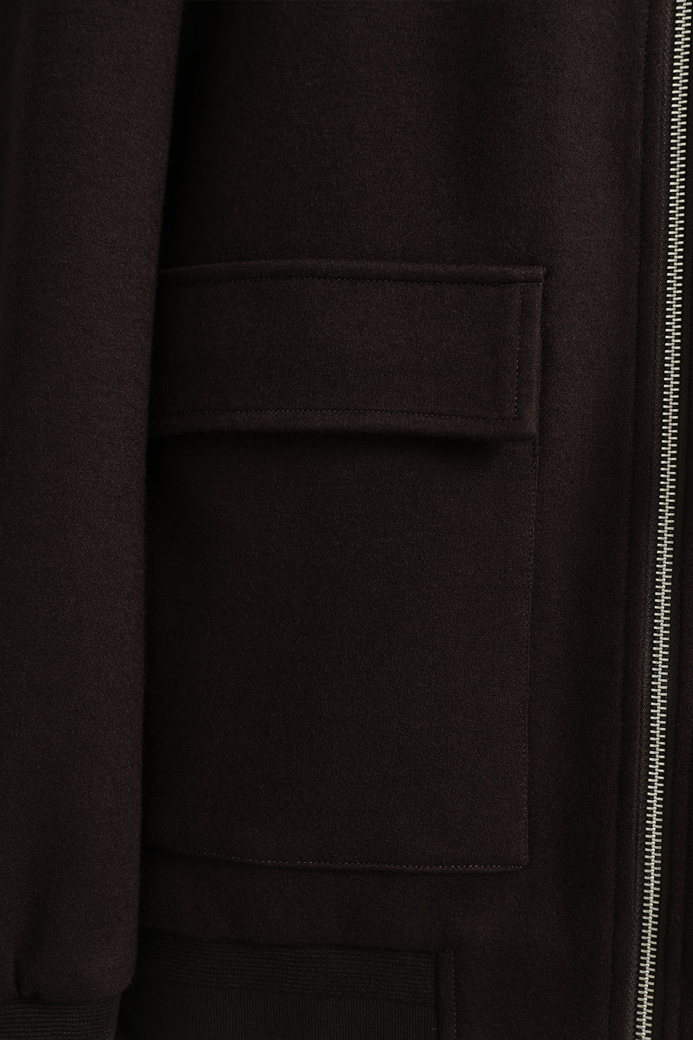 Wool-Blend Jacket with Turn-Down Collar