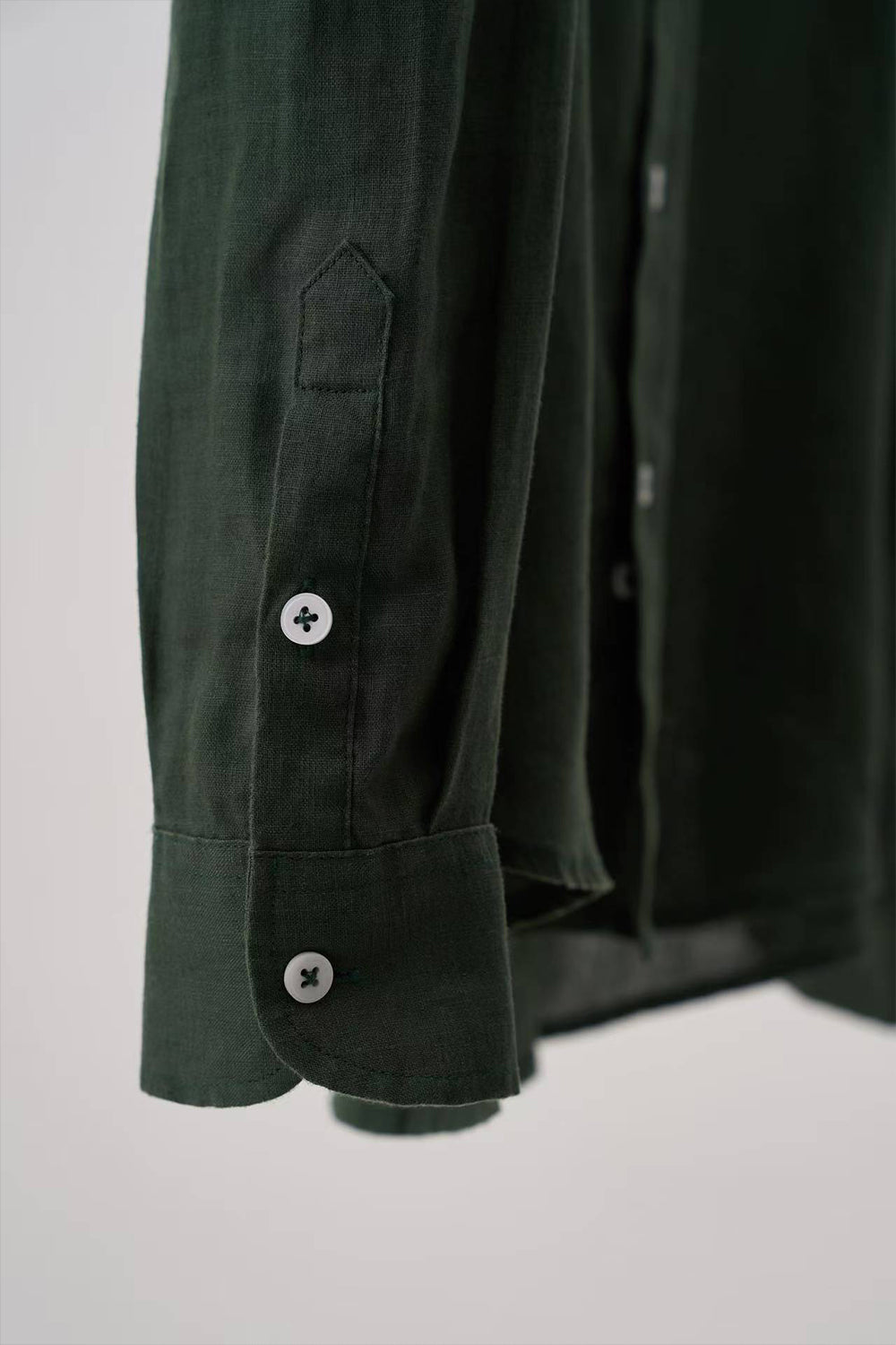 Men's 100% Linen Long Sleeve Shirt with Lapel Collar