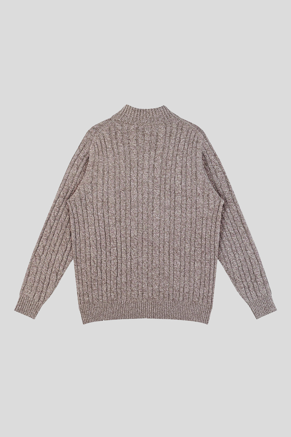 Floral Cable-Knit Wool Half-Zip Knit Sweater