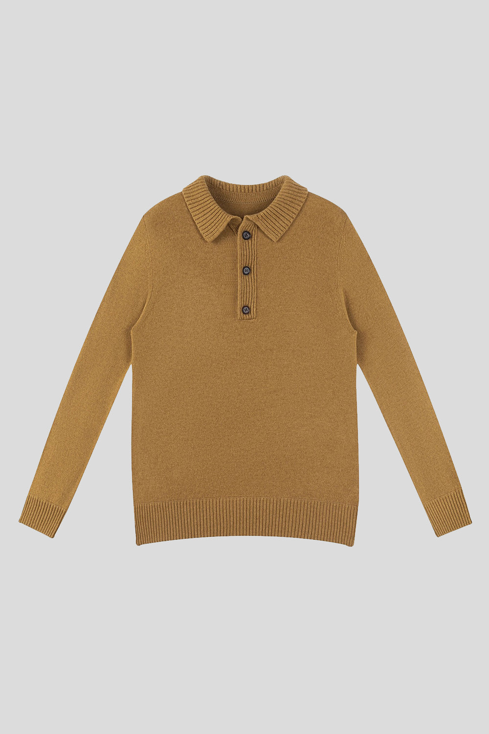 Men's Wool Lapel Long-Sleeve Pullover Knitted Sweater