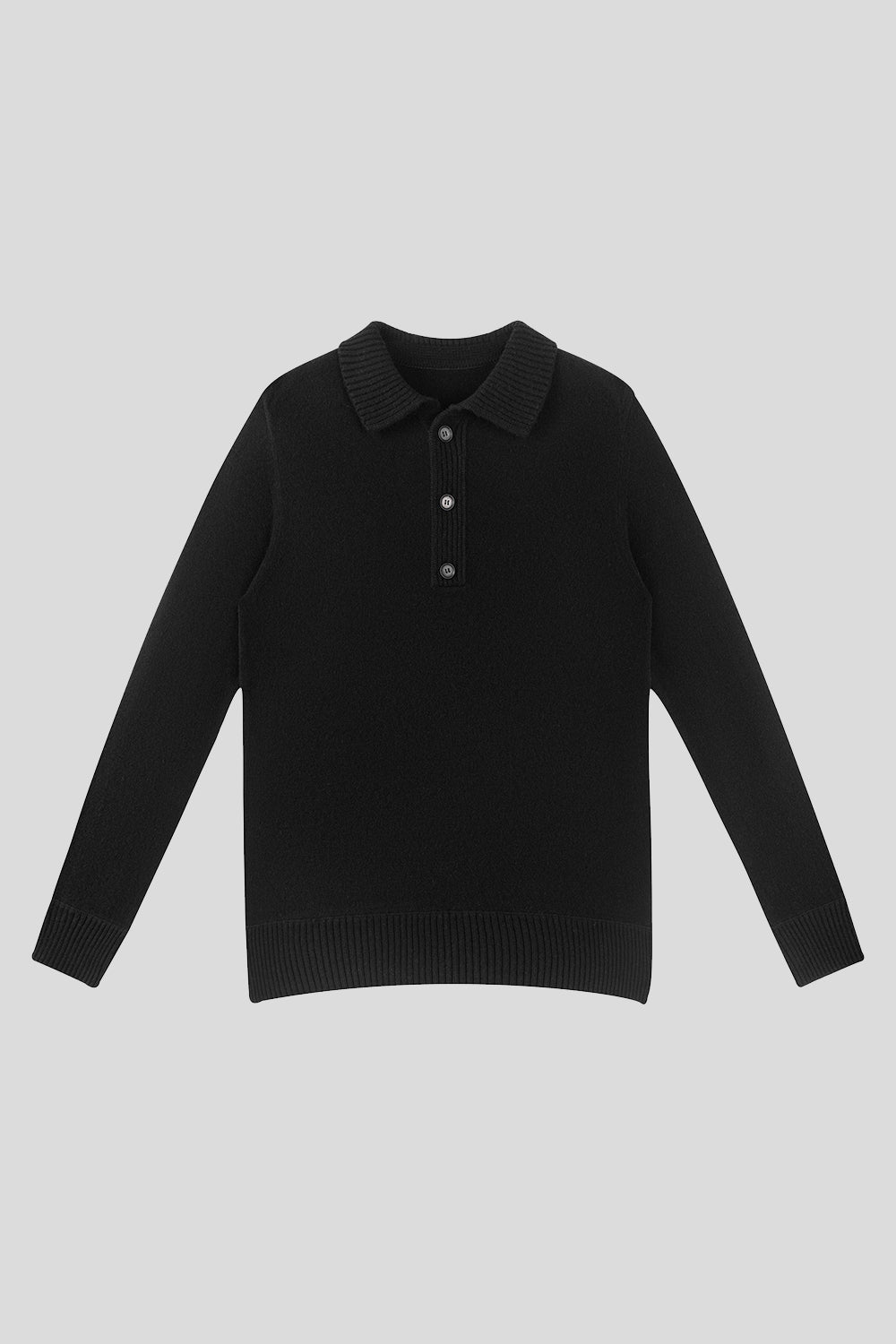 Men's Wool Lapel Long-Sleeve Pullover Knitted Sweater
