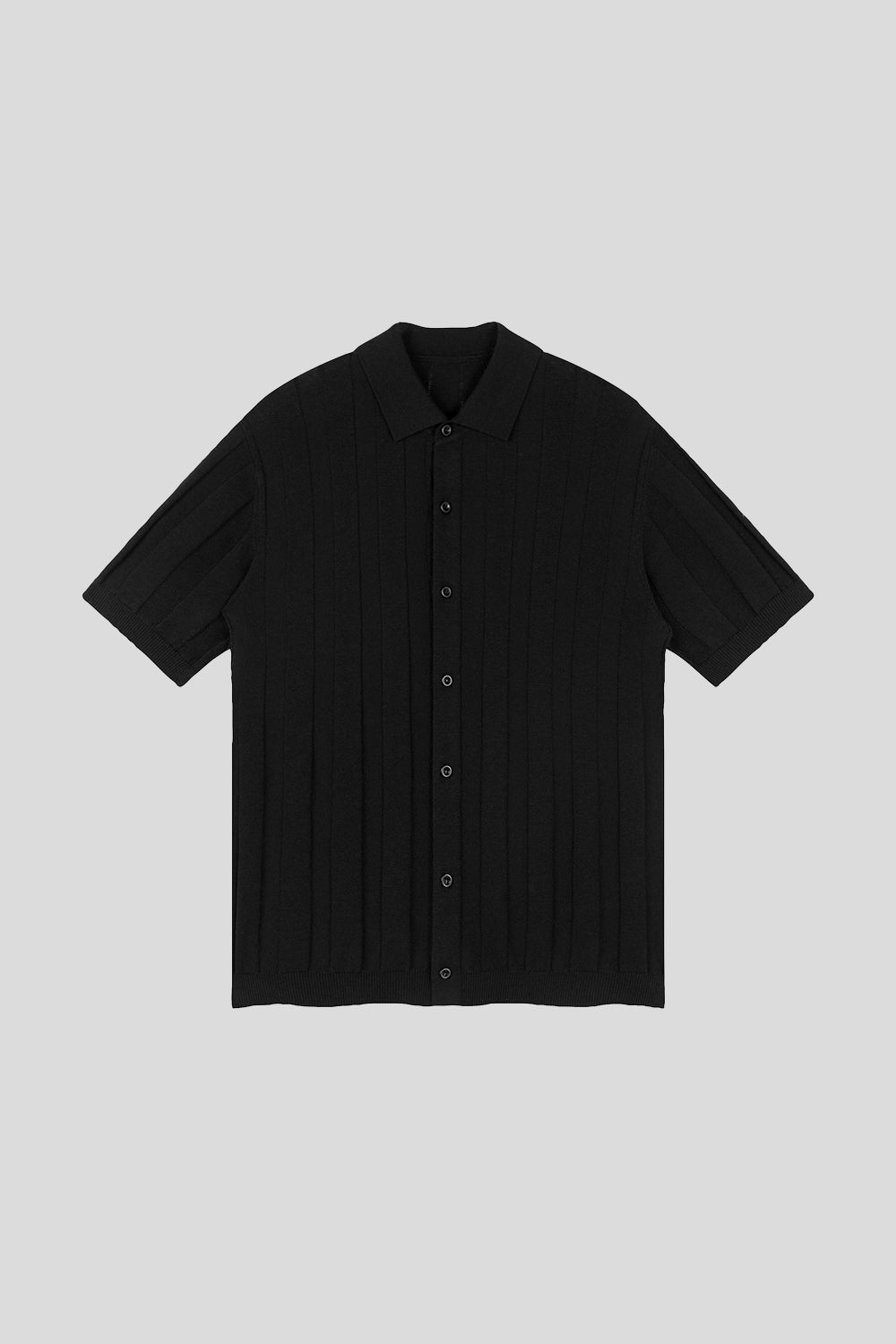Linen-Cotton Knit Polo Cardigan