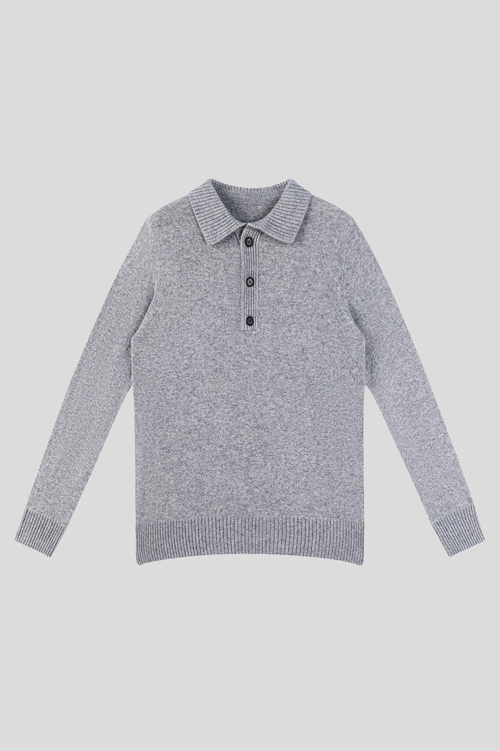 Men's Wool Lapel Long-Sleeve Pullover Knitted Sweater