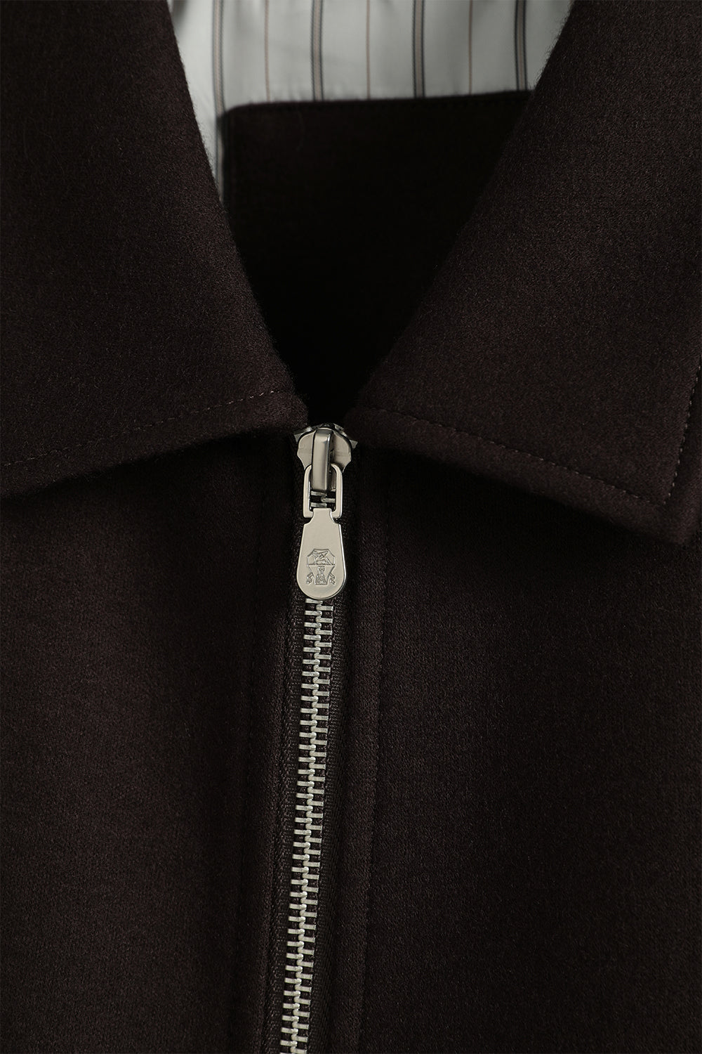 Wool-Blend Jacket with Turn-Down Collar
