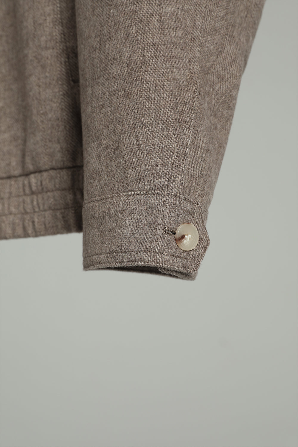 Wool Blend Herringbone Collar Jacket