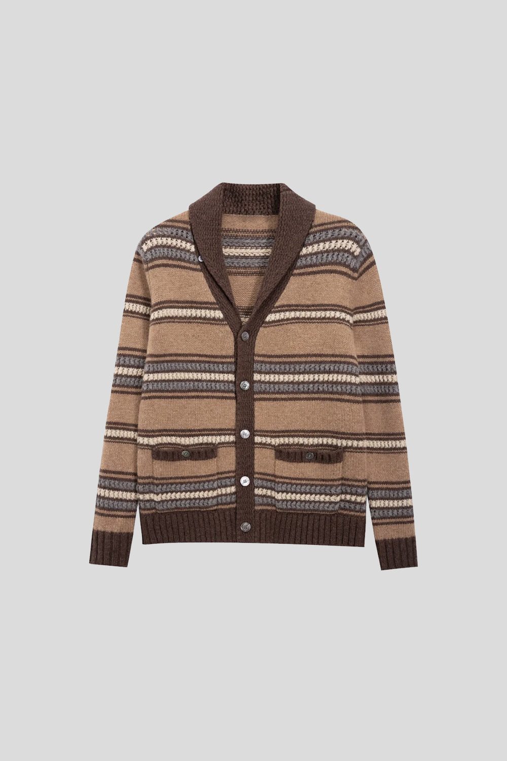 Striped Wool-Blend Cardigan