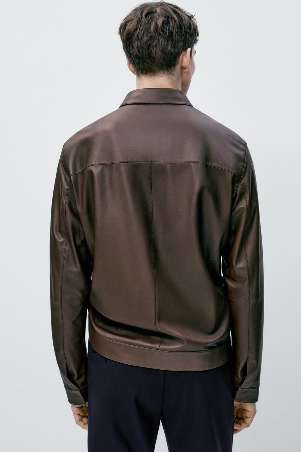 Men's Genuine Leather Bomber Jacket