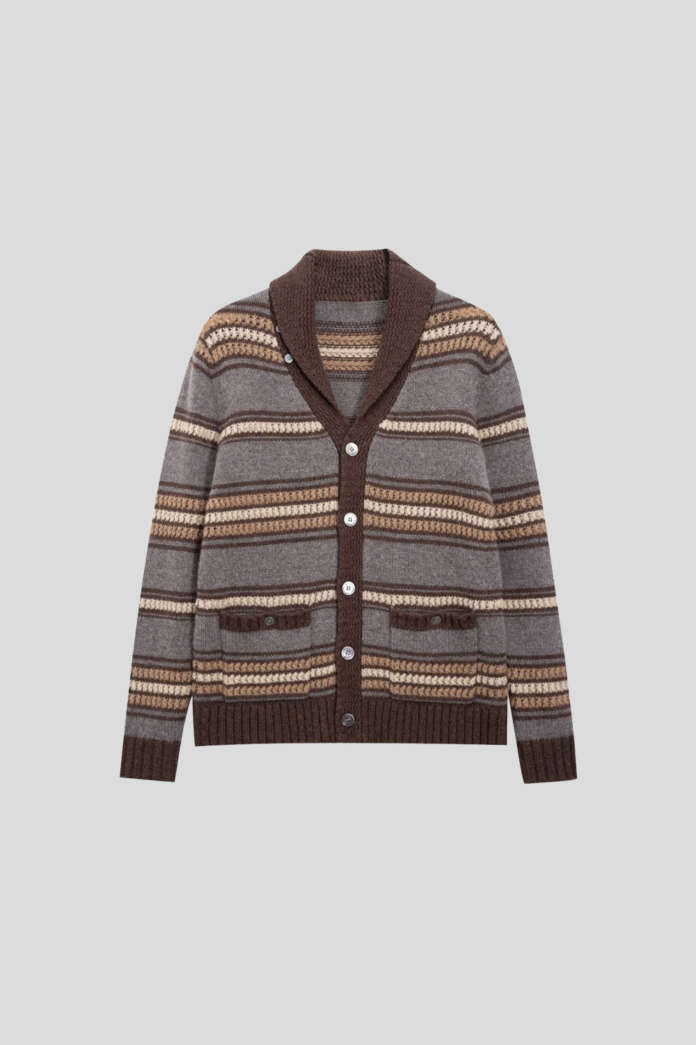 Striped Wool-Blend Cardigan