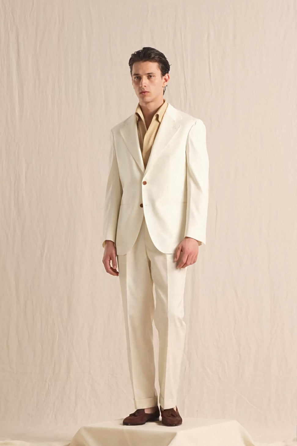 Premium 120S High-Count Worsted Pure Wool Suit Set for Men - Custom Half Canvas Formal Attire, Perfect for Groom & Wedding Events