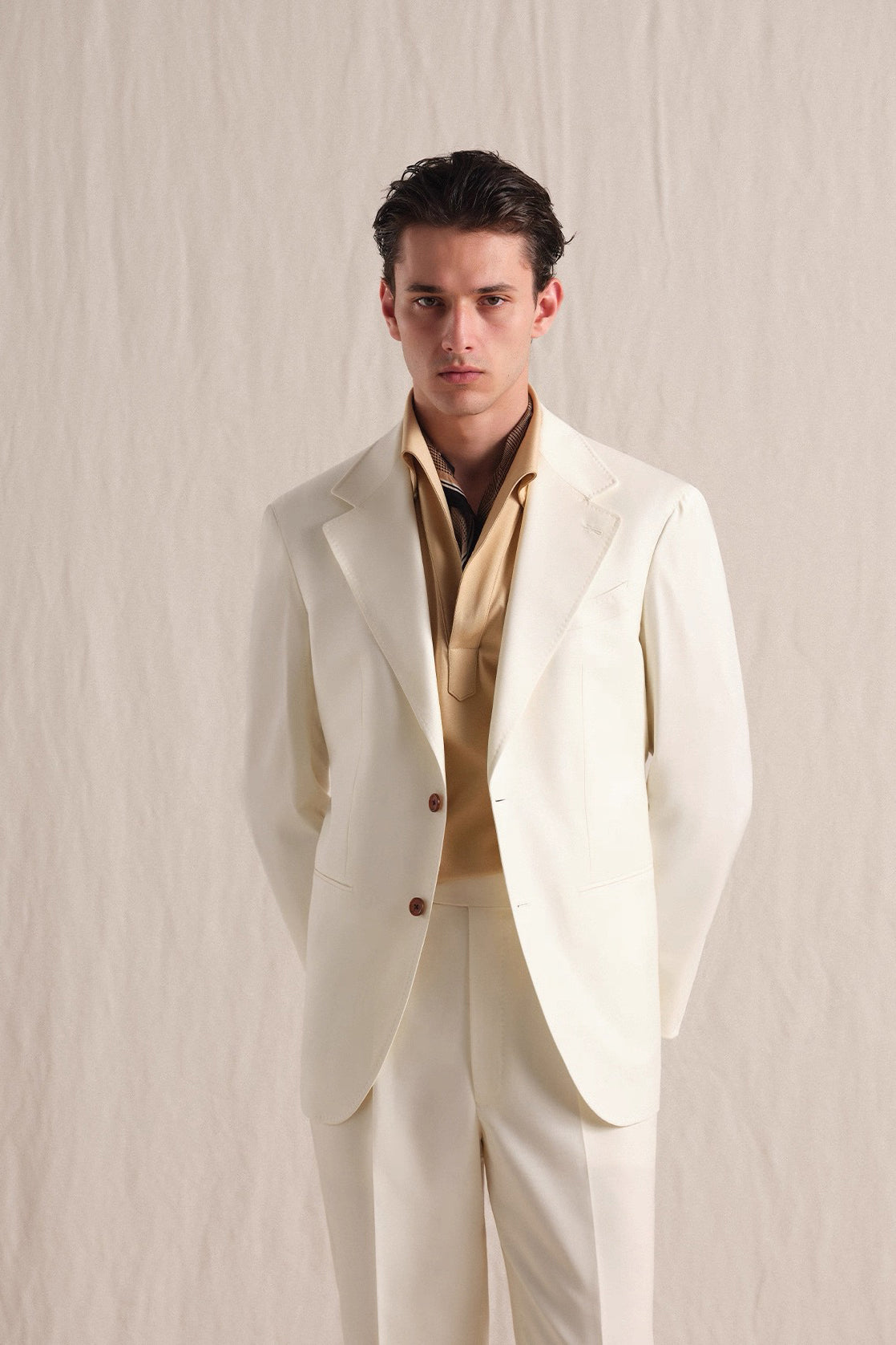 Premium 120S High-Count Worsted Pure Wool Suit Set for Men - Custom Half Canvas Formal Attire, Perfect for Groom & Wedding Events