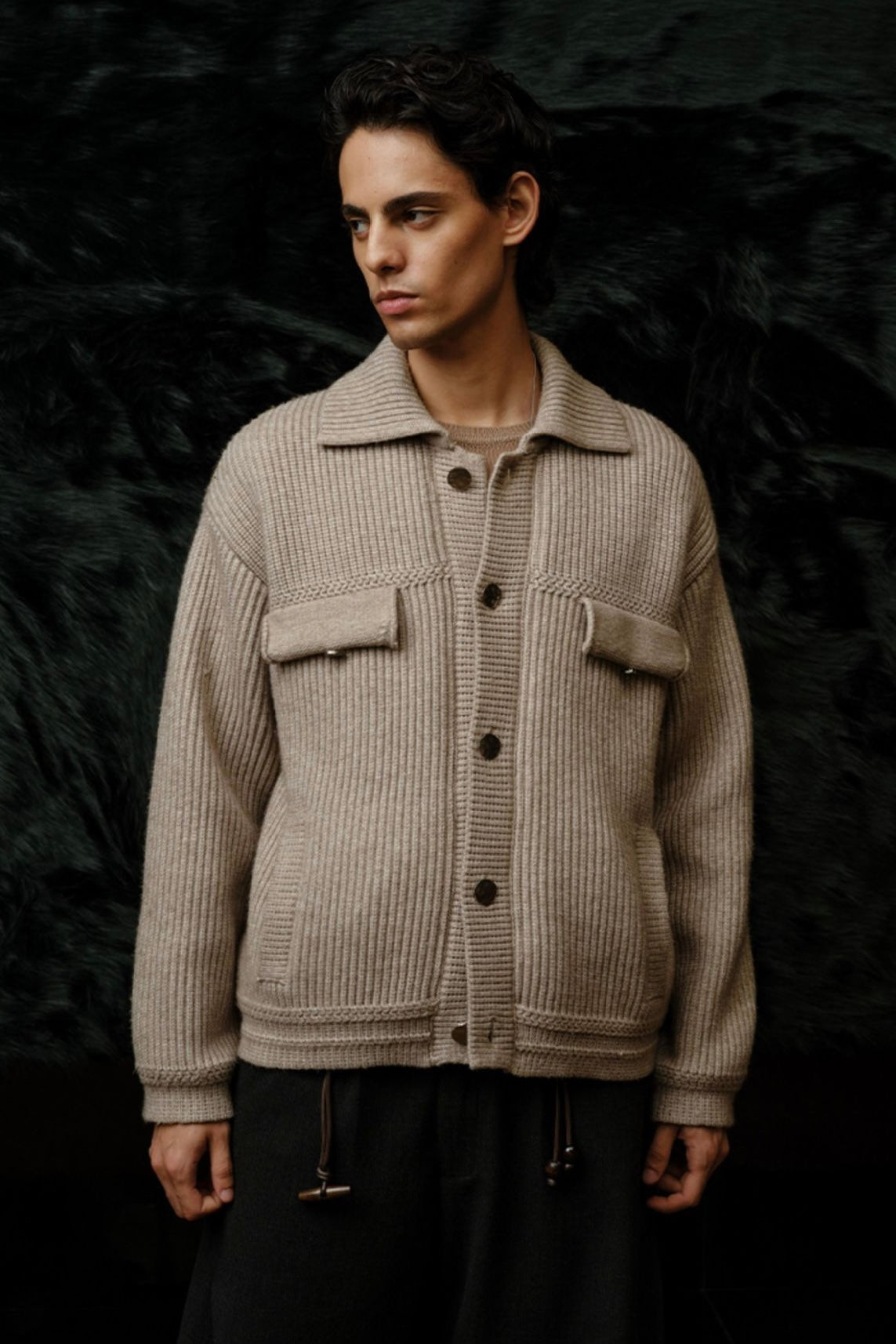 New Men's 100% Mulberry Silk Turn-down Collar Sweater | Old Money Style | Warm Autumn Winter Knit Coat