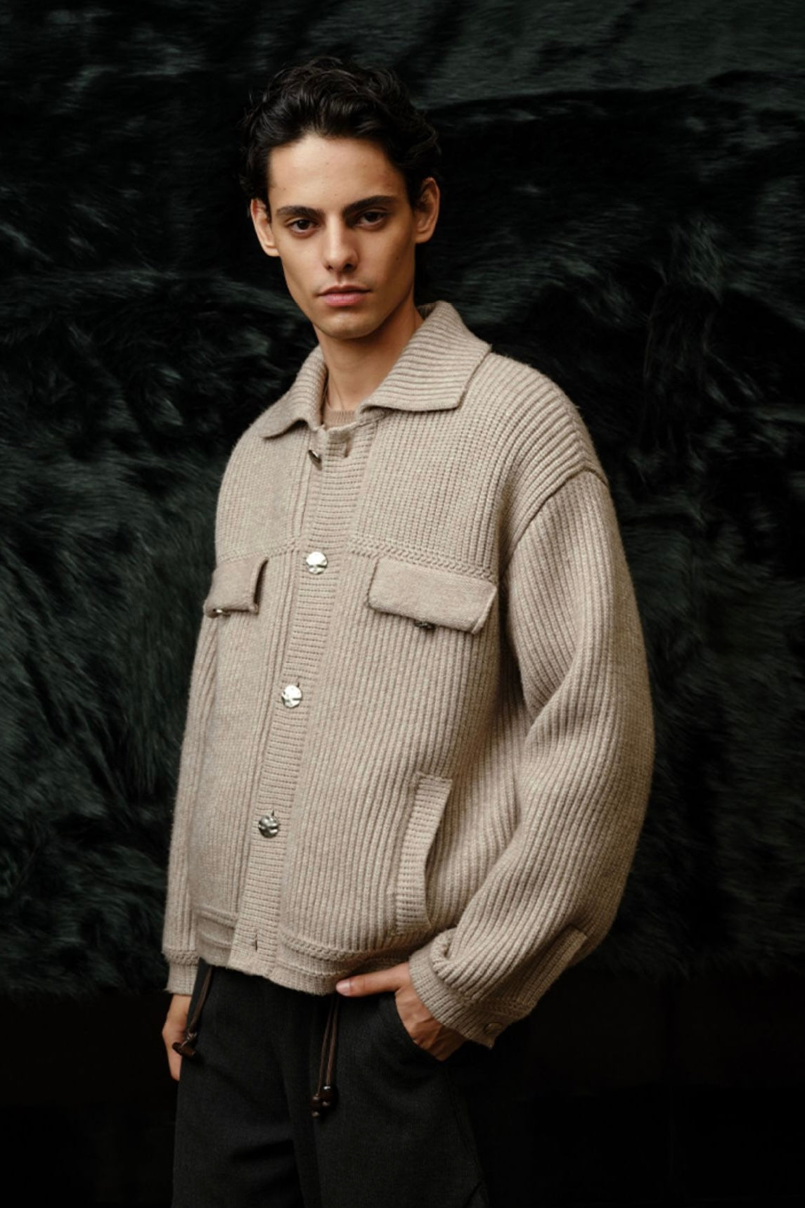 New Men's 100% Mulberry Silk Turn-down Collar Sweater | Old Money Style | Warm Autumn Winter Knit Coat