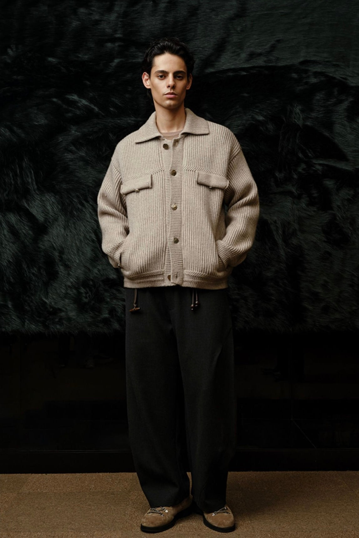 New Men's 100% Mulberry Silk Turn-down Collar Sweater | Old Money Style | Warm Autumn Winter Knit Coat