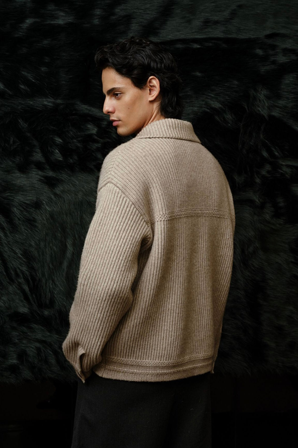 New Men's 100% Mulberry Silk Turn-down Collar Sweater | Old Money Style | Warm Autumn Winter Knit Coat