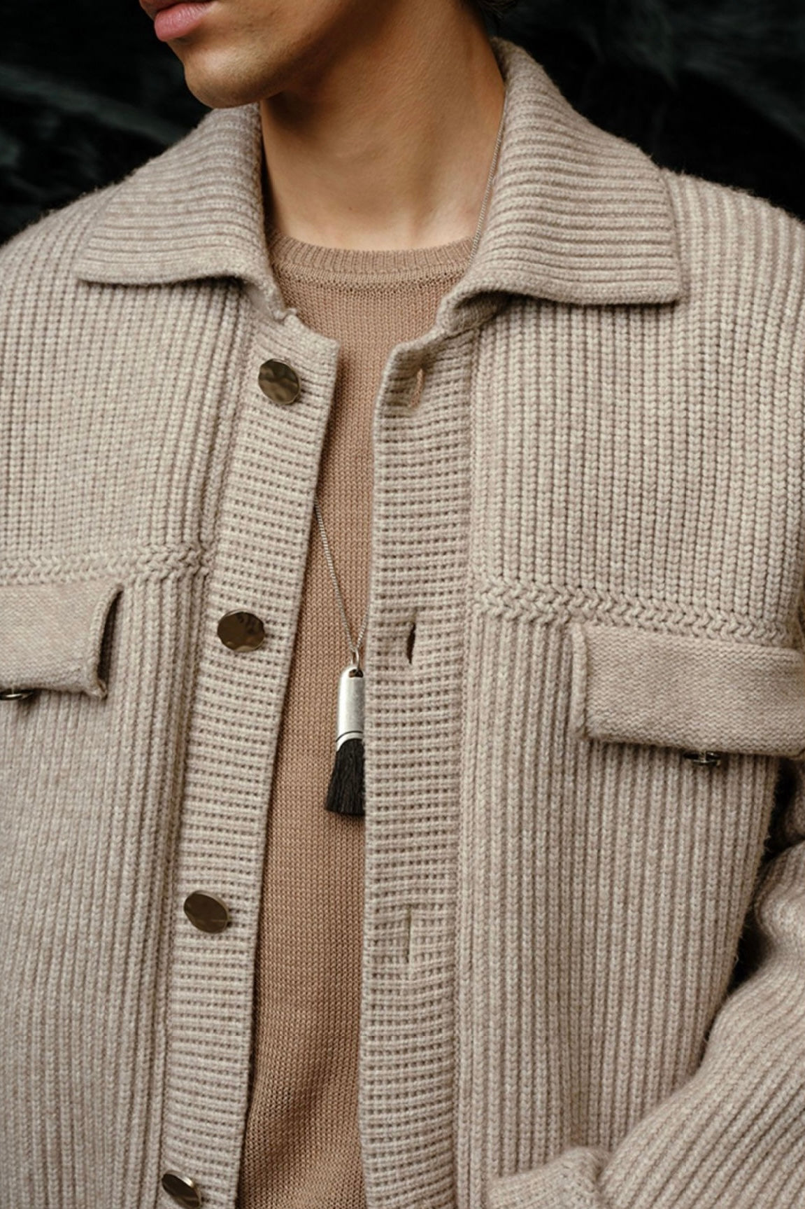 New Men's 100% Mulberry Silk Turn-down Collar Sweater | Old Money Style | Warm Autumn Winter Knit Coat