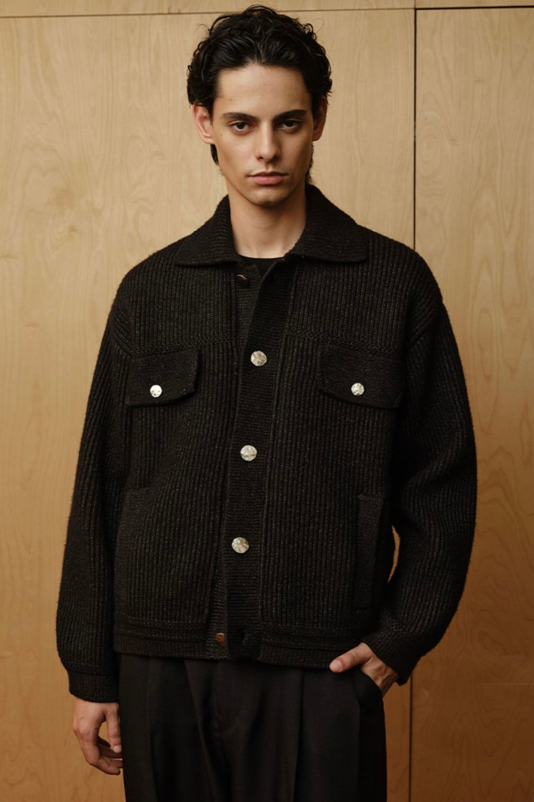 New Men's 100% Mulberry Silk Turn-down Collar Sweater | Old Money Style | Warm Autumn Winter Knit Coat