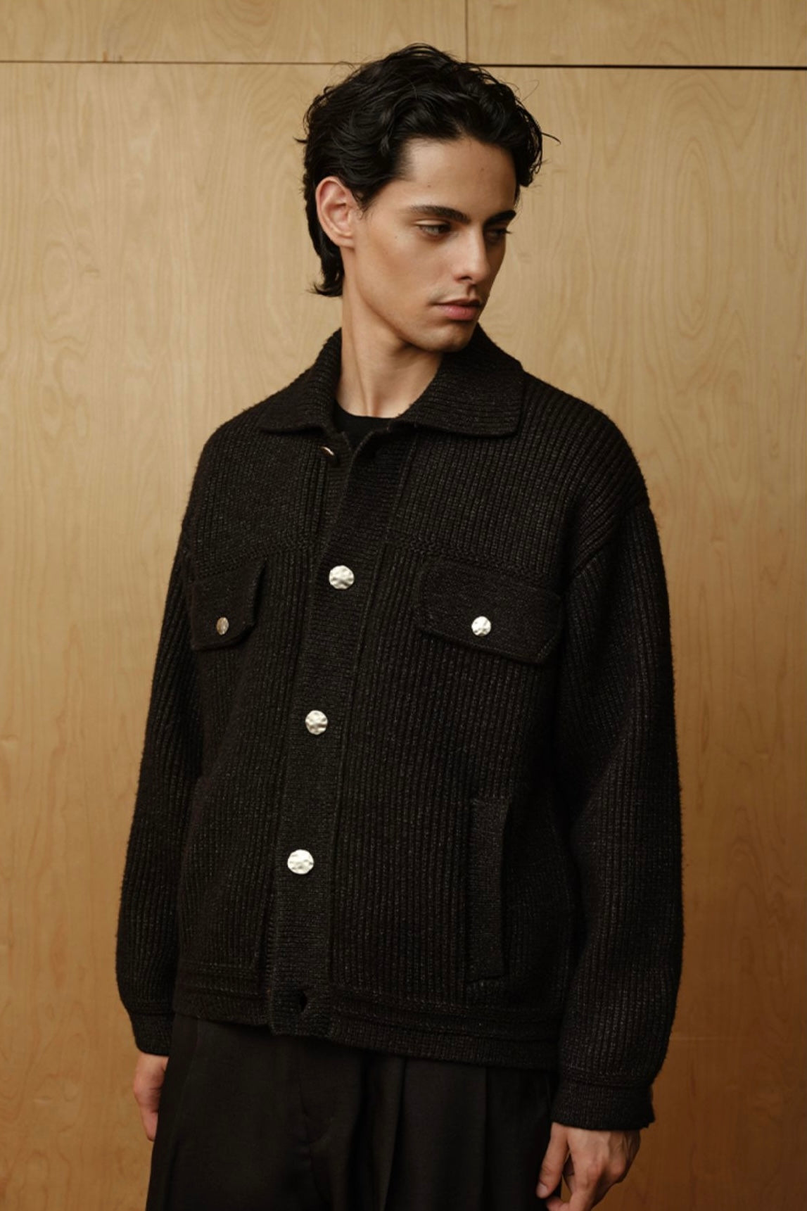 New Men's 100% Mulberry Silk Turn-down Collar Sweater | Old Money Style | Warm Autumn Winter Knit Coat