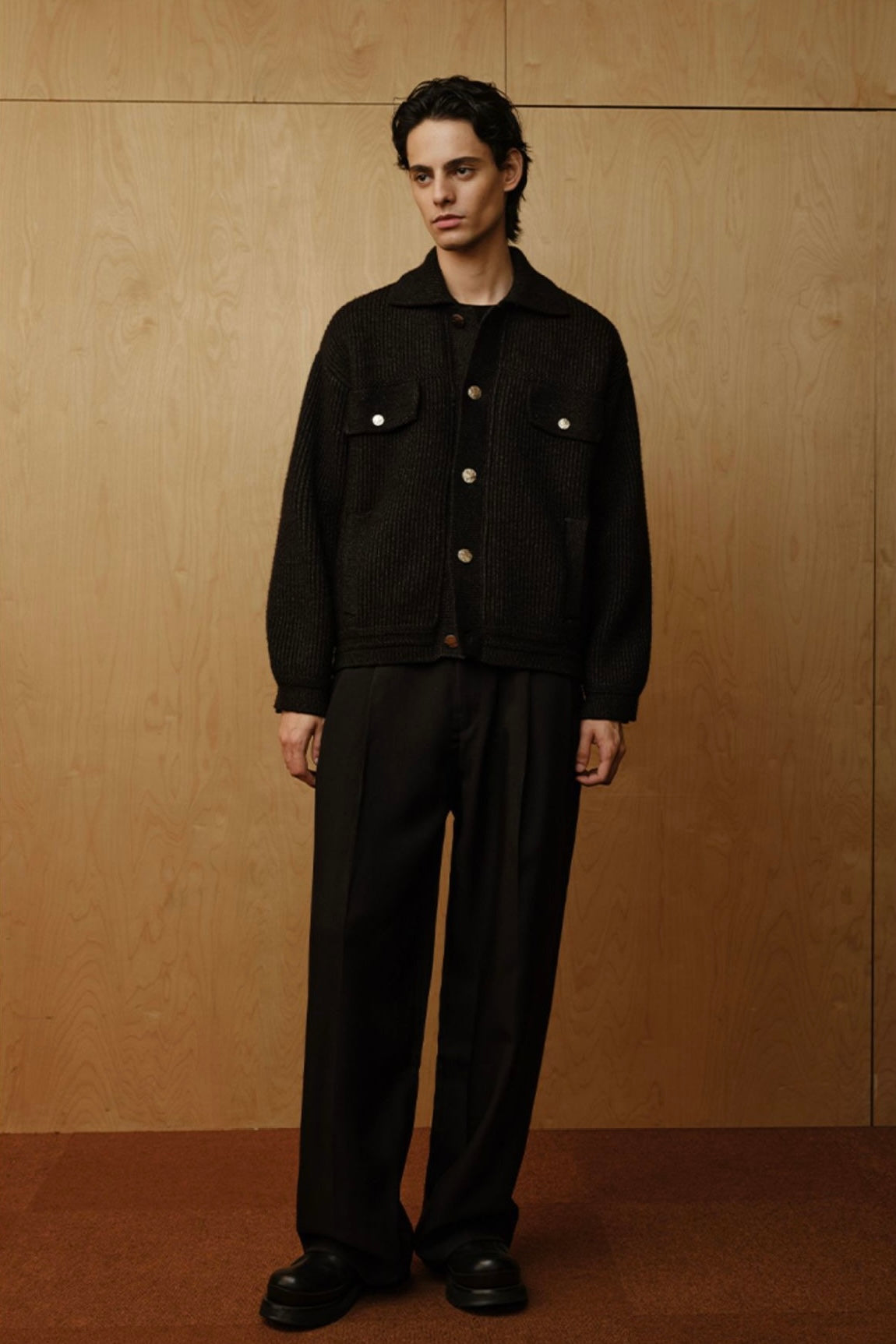 New Men's 100% Mulberry Silk Turn-down Collar Sweater | Old Money Style | Warm Autumn Winter Knit Coat