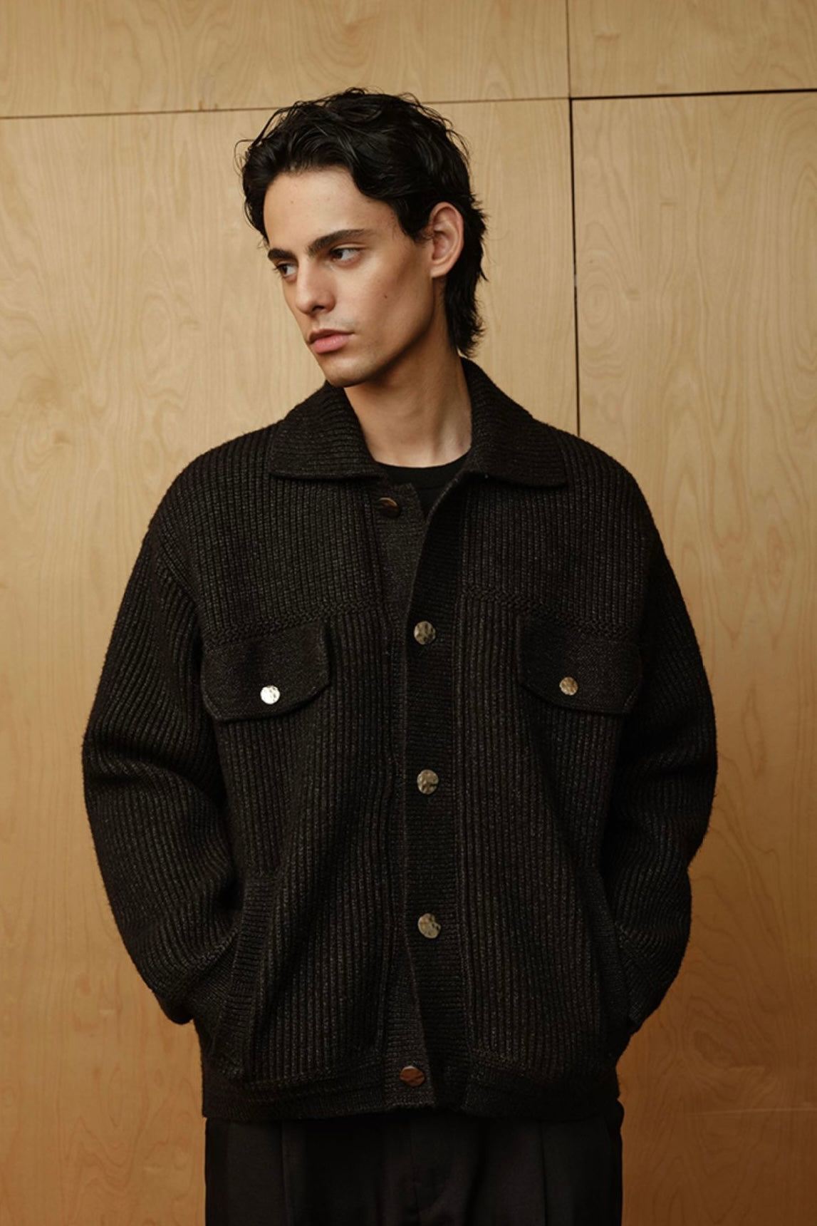 New Men's 100% Mulberry Silk Turn-down Collar Sweater | Old Money Style | Warm Autumn Winter Knit Coat