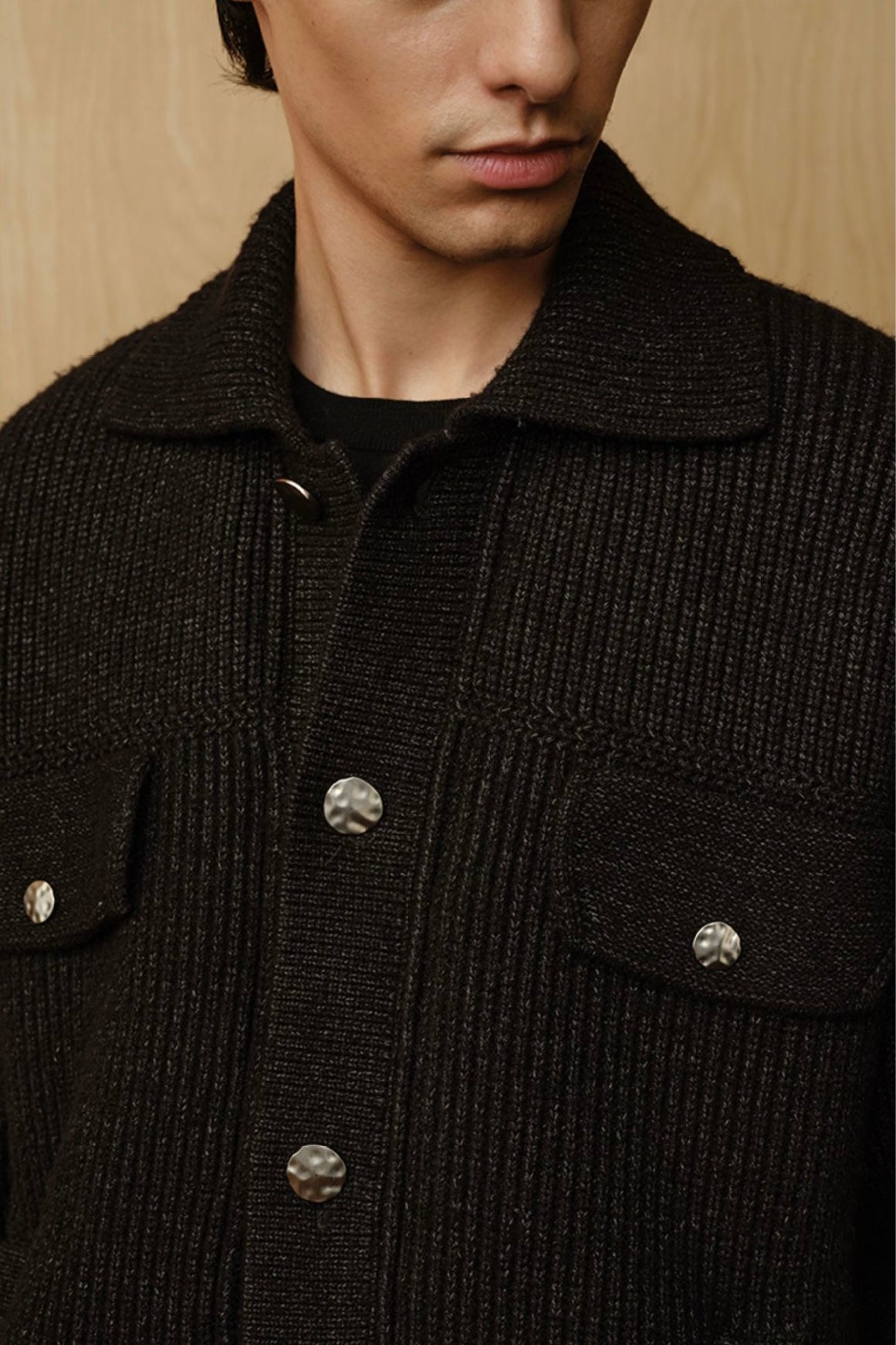 New Men's 100% Mulberry Silk Turn-down Collar Sweater | Old Money Style | Warm Autumn Winter Knit Coat