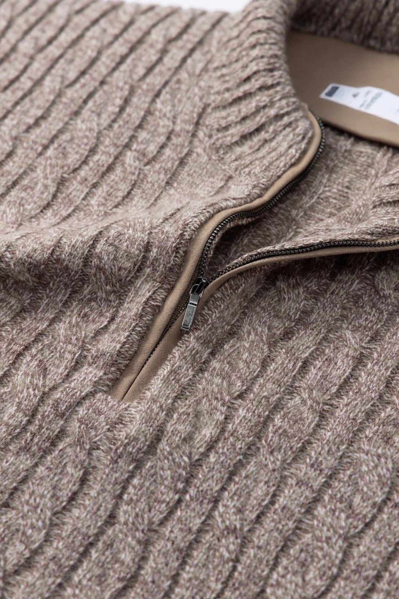 Floral Cable-Knit Wool Half-Zip Knit Sweater