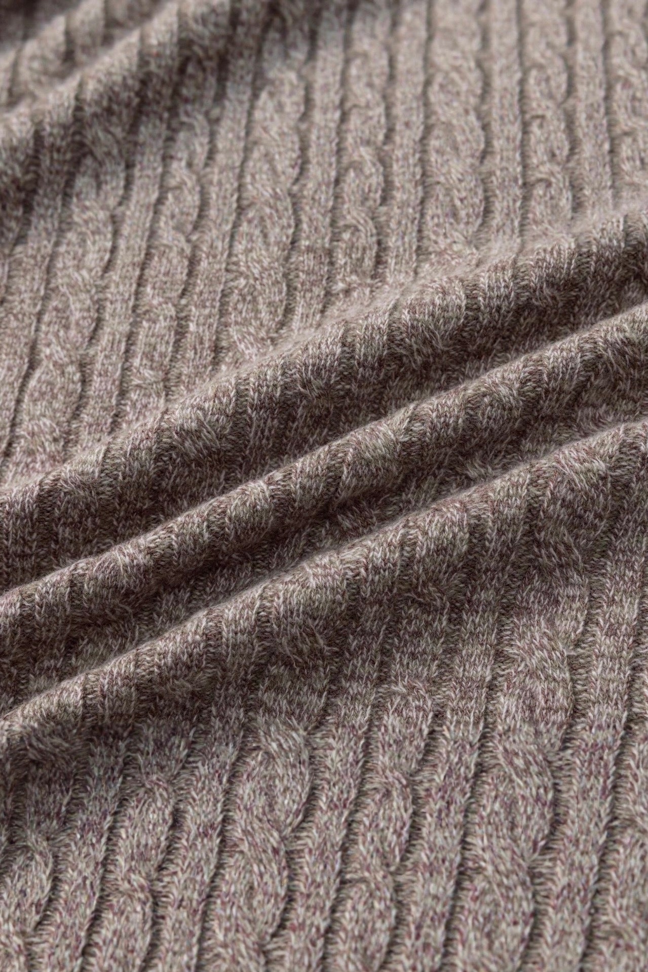 Floral Cable-Knit Wool Half-Zip Knit Sweater