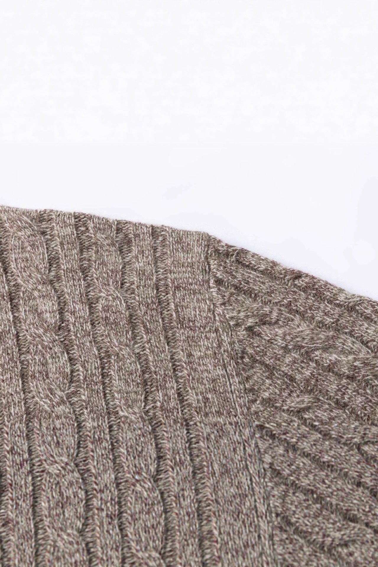 Floral Cable-Knit Wool Half-Zip Knit Sweater
