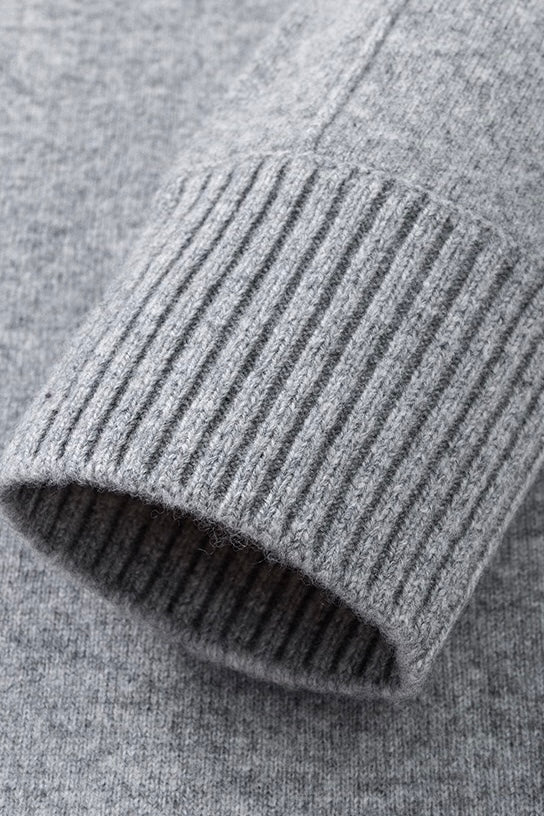 Men's Wool Lapel Long-Sleeve Pullover Knitted Sweater