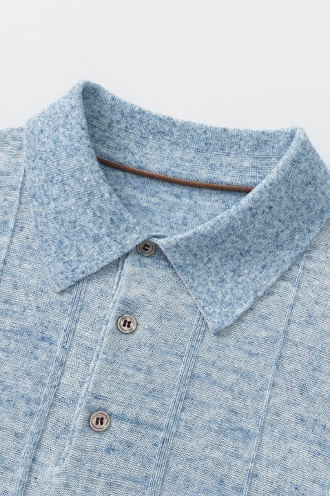 Linen-Silk Polo Shirt