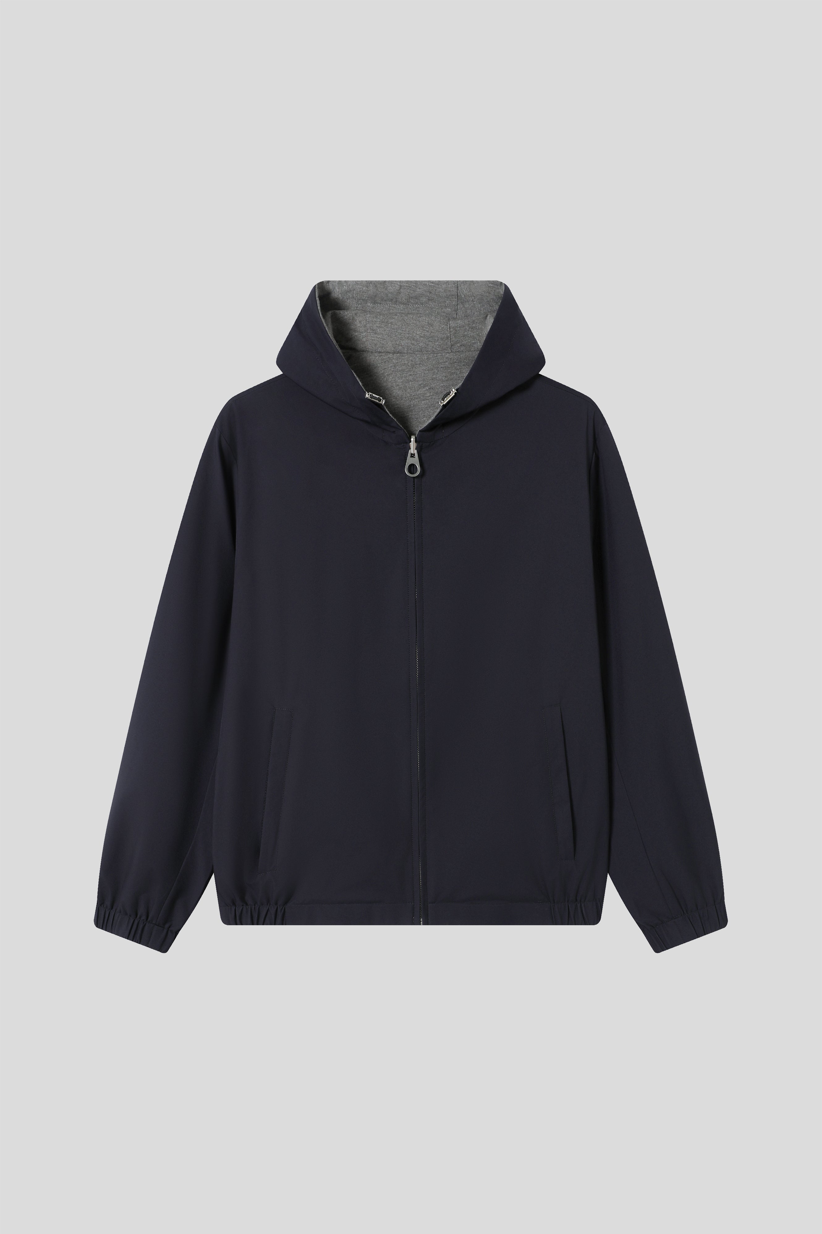 Water-Resistant Reversible Hooded Bomber Jacket