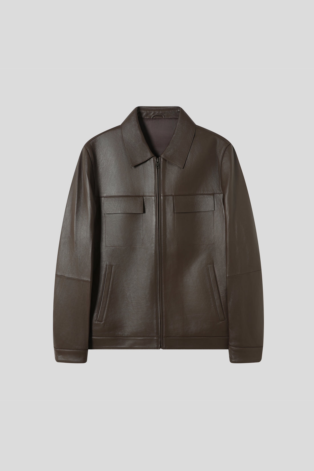 Men's Genuine Leather Bomber Jacket