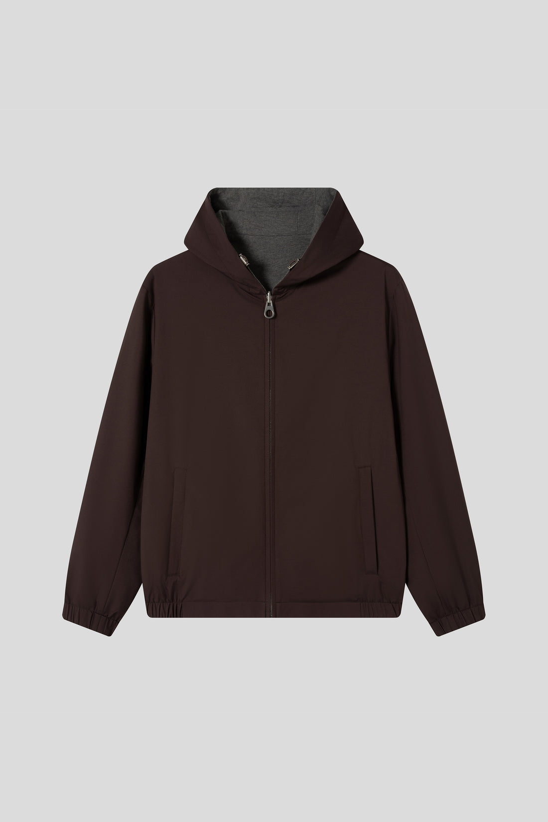 Water-Resistant Reversible Hooded Bomber Jacket