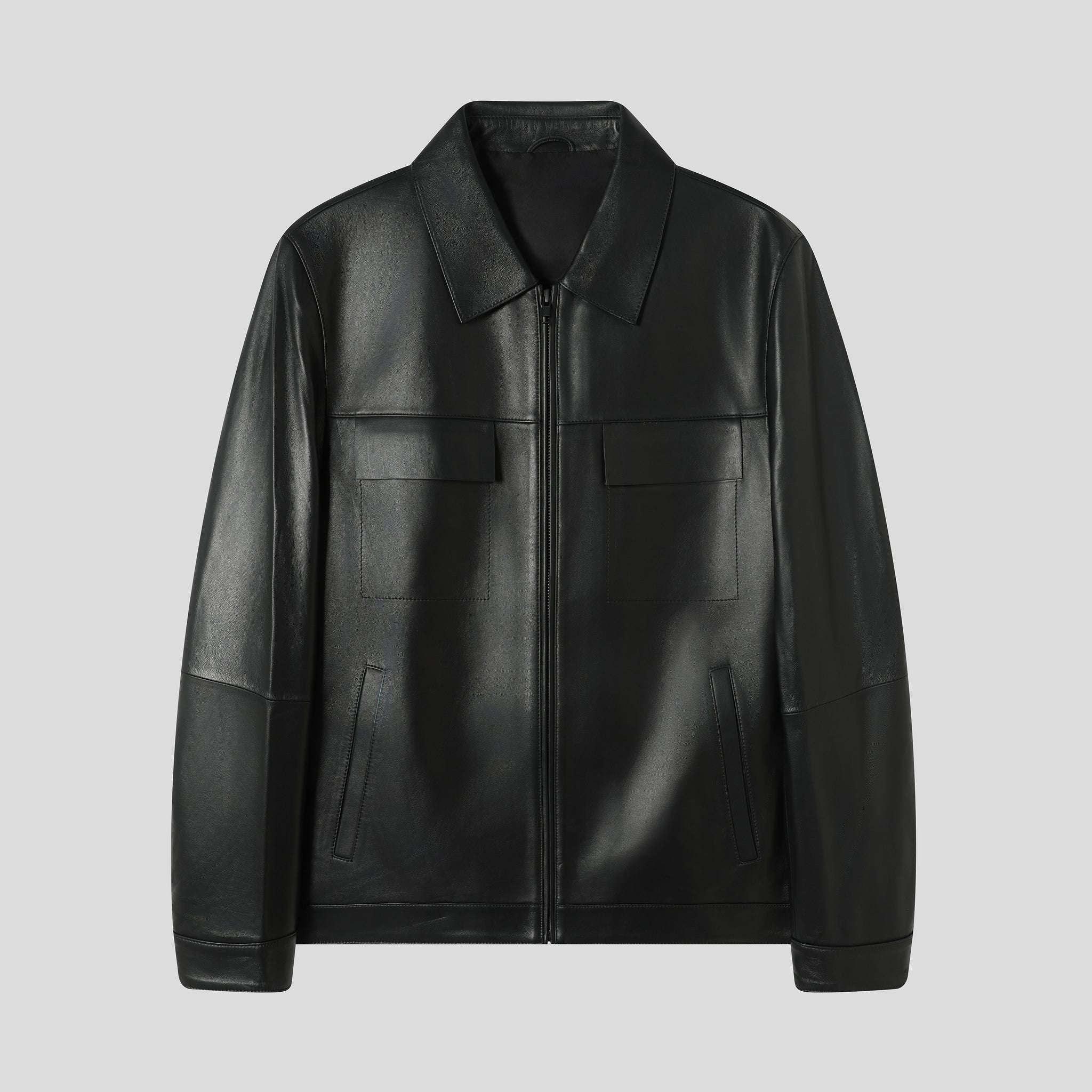 Men's Genuine Leather Bomber Jacket