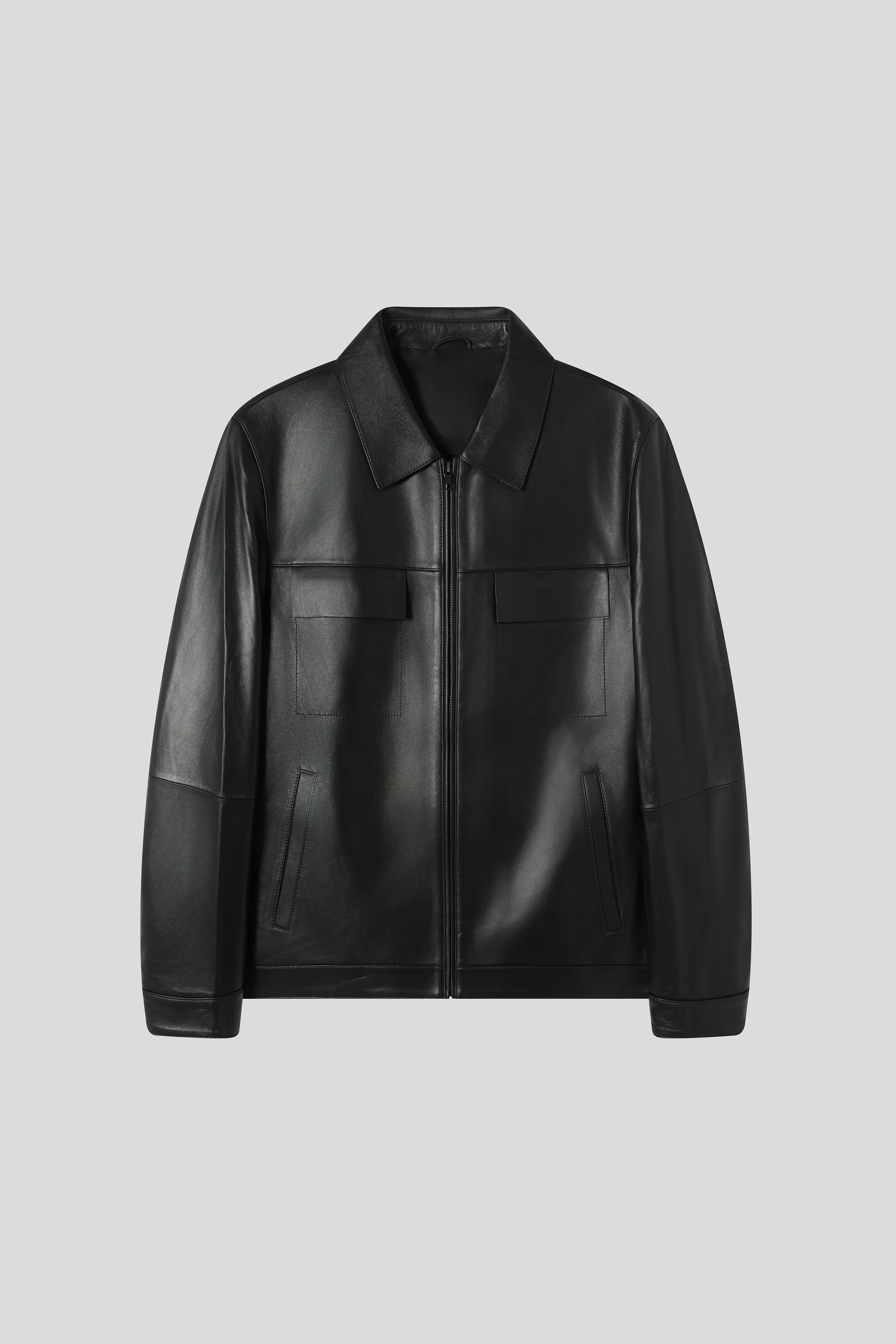 Men's Genuine Leather Bomber Jacket