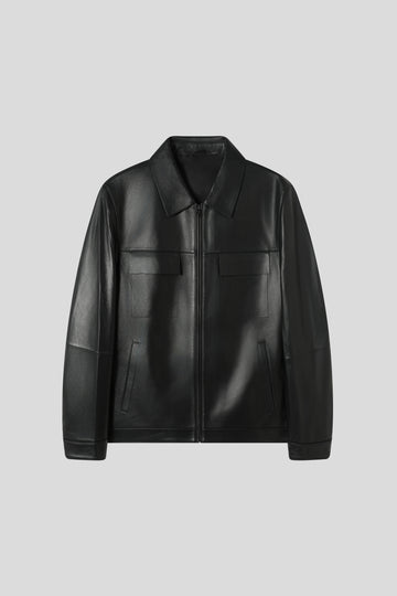 Men's Genuine Leather Bomber Jacket