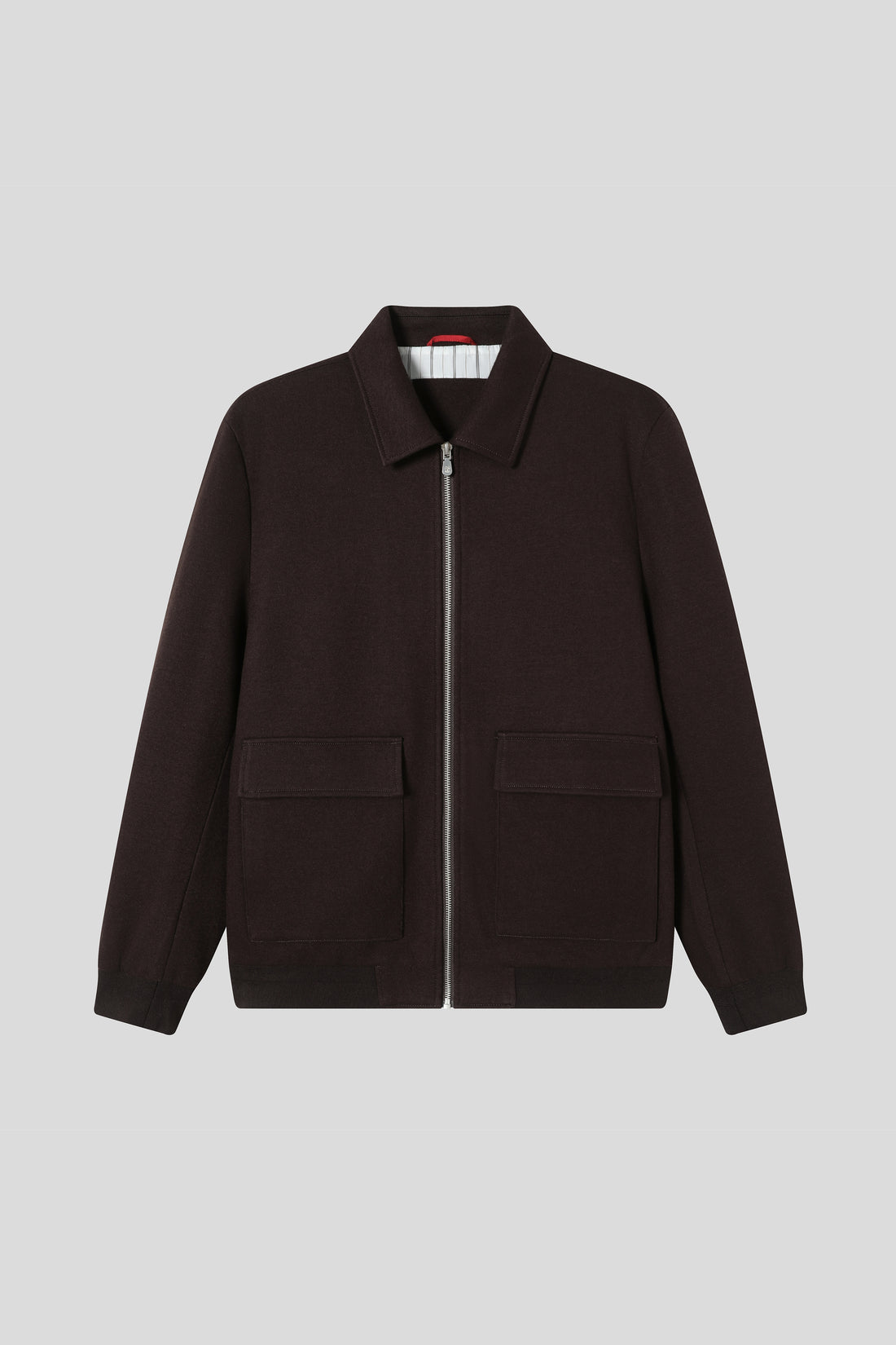 Wool-Blend Jacket with Turn-Down Collar