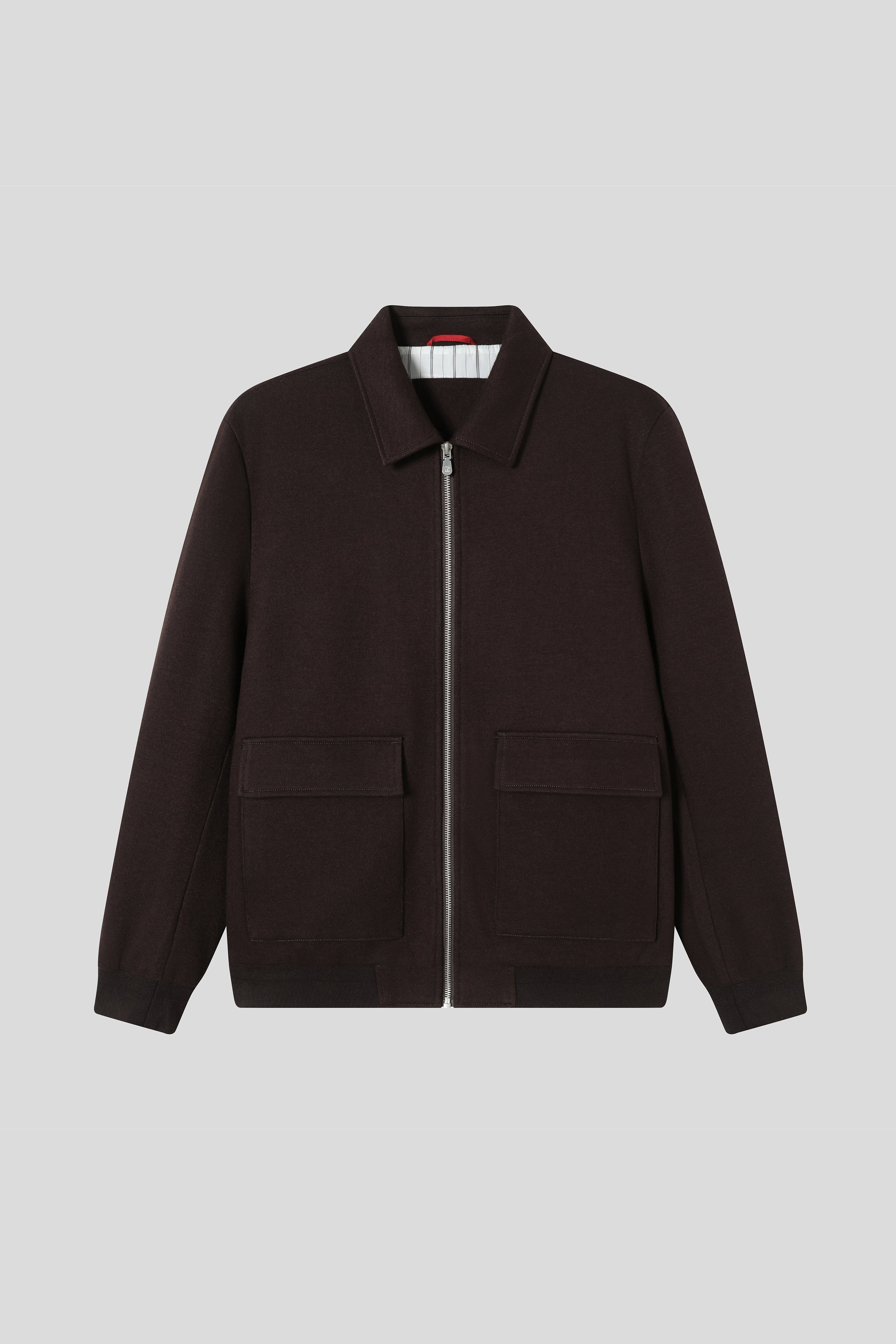 Wool-Blend Jacket with Turn-Down Collar